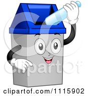 Clipart Happy Recycle Bin Inserting A Bottle Royalty Free Vector Illustration
