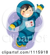 Poster, Art Print Of Cute Astronaut Boy Playing In Space