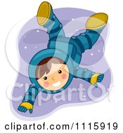 Poster, Art Print Of Cute Astronaut Boy Floating In Space