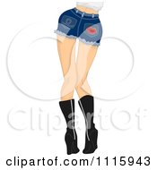 Clipart Rear View Of The Legs Of A Sexy Woman Wearing Daisy Dukes Royalty Free Vector Illustration by BNP Design Studio