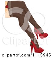Poster, Art Print Of The Legs Of A Sexy Woman In Stockings And Heels