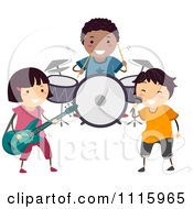 Happy Diverse Kids In A Band