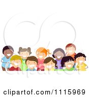 Poster, Art Print Of Happy Diverse Kids Laughing Under Copyspace