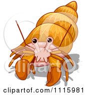 Clipart Cute Hermit Crab In A Spiral Shell Royalty Free Vector Illustration