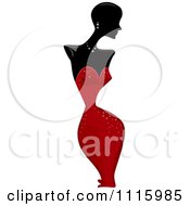 Clipart Black Curvy Mannequin Adorned In A Sexy Red Dress Royalty Free Vector Illustration by BNP Design Studio