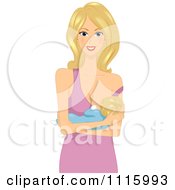 Clipart Beautiful Blond Mother Breast Feeding Her Baby Royalty Free Vector Illustration by BNP Design Studio