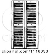 Poster, Art Print Of Retro Vintage Black And White Window Shutters 1