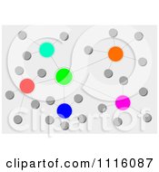 Poster, Art Print Of Colorful Orb Network Over Gray 2