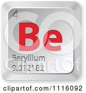 Poster, Art Print Of 3d Red And Silver Beryllium Keyboard Button