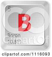 Poster, Art Print Of 3d Red And Silver Boron Keyboard Button