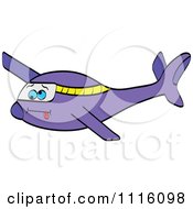 Clipart Dizzy Purple Airplane Royalty Free Vector Illustration