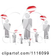 Poster, Art Print Of 3d Silver People With Austrian Chat Balloons