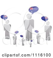 Poster, Art Print Of 3d Silver People With Australian Chat Balloons