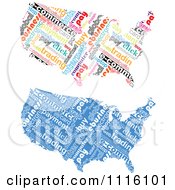 Poster, Art Print Of Commerce Word Collage American Maps
