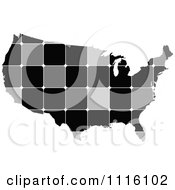 Poster, Art Print Of Grayscale Tiled American Map