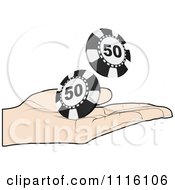 Poster, Art Print Of Poker Player Tossing 50 Chips