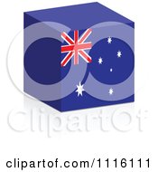 3d Australian Flag Cube With A Reflection
