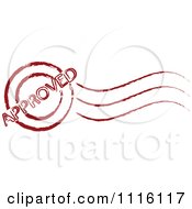 Clipart Red Approved Postmark Stamp Royalty Free Vector Illustration