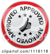 Poster, Art Print Of Red And White Thumbs Up Approved Icon