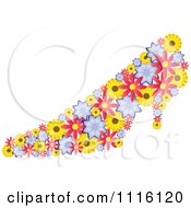 Poster, Art Print Of Colorful Pump Shoe Made Of Flowers