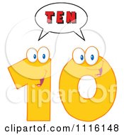 Poster, Art Print Of Happy Yellow Number Ten Talking 2