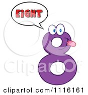 Clipart Happy Purple Number Eight Talking 2 Royalty Free Vector Illustration by Hit Toon