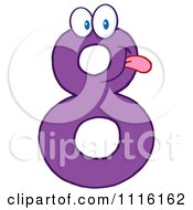 Clipart Happy Purple Number 8 Royalty Free Vector Illustration by Hit Toon