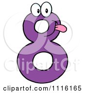 Clipart Happy Purple Number Eight Royalty Free Vector Illustration by Hit Toon