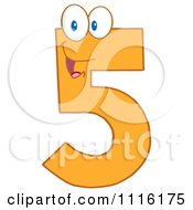 Clipart Happy Orange Number 5 Royalty Free Vector Illustration by Hit Toon