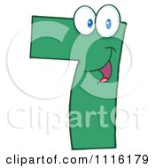 Clipart Happy Green Number 7 Royalty Free Vector Illustration by Hit Toon