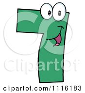 Clipart Happy Green Number Seven Royalty Free Vector Illustration by Hit Toon