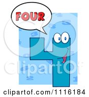 Poster, Art Print Of Happy Blue Number Four Talking 2