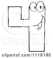 Clipart Happy Outlined Number Four Royalty Free Vector Illustration
