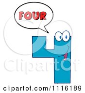 Poster, Art Print Of Happy Blue Number Four Talking 1