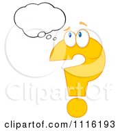 Poster, Art Print Of Yellow Question Mark With A Thought Balloon 1