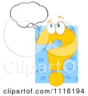 Poster, Art Print Of Yellow Question Mark With A Thought Balloon 2
