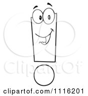 Clipart Happy Outlined Exclamation Point Royalty Free Vector Illustration by Hit Toon