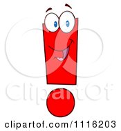 Clipart Happy Smiling Red Exclamation Point Royalty Free Vector Illustration by Hit Toon