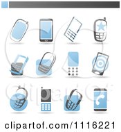 Poster, Art Print Of Blue And Gray Cell Phone Icons