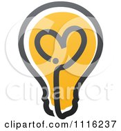 Clipart Heart Filament In A Light Bulb Royalty Free Vector Illustration by elena #COLLC1116237-0147