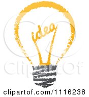 Poster, Art Print Of Sketched Idea Filament In A Light Bulb