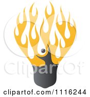 Poster, Art Print Of Person Filament In A Fiery Light Bulb