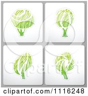 Poster, Art Print Of Green Tree Tiles On Gray