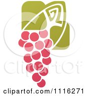 Poster, Art Print Of Purple Grapes And Leaves Wine Icon 10
