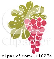 Purple Grapes And Leaves Wine Icon 4