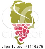 Poster, Art Print Of Purple Grapes And Leaves Wine Icon 5
