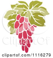 Poster, Art Print Of Purple Grapes And Leaves Wine Icon 9