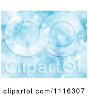 Poster, Art Print Of Blue Background With Snowflakes And Sparkles