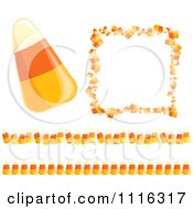 Poster, Art Print Of Candy Corn Halloween Frame And Border Design Elements