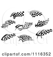 Poster, Art Print Of Black And White Tribal Checkered Racing Flags 7